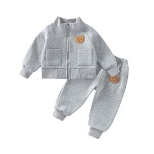 Ensemble de Survêtement Chaleureux en Polaire Automne Hiver 2026 pour Bébés, Garçons et Filles – Vêtements de Sport Simples et Confortables avec Motifs Animaux - Product Image 5