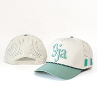 Gorra Deportiva Impermeable Personalizable de 5 Paneles, Gorras de Golf de Alta Calidad con Logotipo Bordado en 3D de Dos Tonos y Cuerda