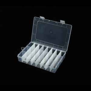 Plastic Storage <b>Box</b> 24 Compartment Transparent <b>With</b> <b>Lid</b> For Jewelry Hardware Parts Organization Rectangle Shape <b>Small</b> Size - Product Image 3