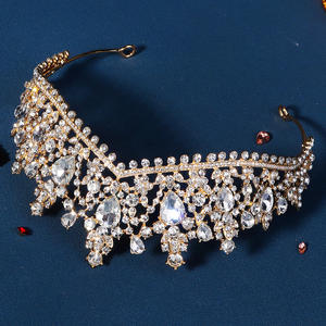 Francese elegante stile retrò strass corona diadema lucente colorato delicato donna <span class=keywords><strong>accessori</strong></span> per capelli grandi diadema fatti a mano <span class=keywords><strong>sposa</strong></span> - Product Image 4