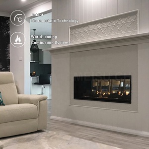 Cheminée à gaz flottante MEISU.CH personnalisable, 2 faces NG/LG, 1524x380x720mm, inserts en verre pour foyer intérieur, 60 pouces - Product Image 2