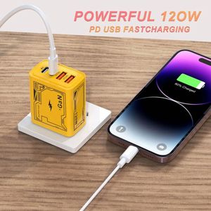 EU/US <b>Plug</b> GAN 120W Super Flash Charge Quick Charging 120W Travel <b>Adapter</b> Portable Smartphone Fast Charger USB Charger - Product Image 2