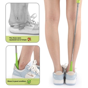 Calzascarpe in acciaio di plastica senza squat, tiratrice di scarpe assistita allungabile lunga in plastica in acciaio inossidabile - Product Image 4