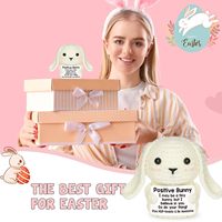 Crochet fait main lapin en peluche doux animal en peluche cadeau pour enfants filles Pâques Graduation anniversaire
