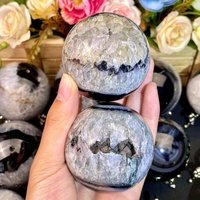 Sphère en agate noire de cristal naturel de haute qualité pour la décoration et les cadeaux, vente en gros