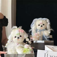 Hadiah Bunga Abadi Hari Valentine 2025 Patung Anjing Asli untuk Ulang Tahun Pacar Kualitas Terbaik