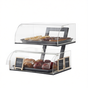 Vino Cubic dos niveles de tamaño completo en ángulo acrílico pastelería vitrina puertas delanteras etiquetas de pizarra reutilizables personalizables para - Product Image 1