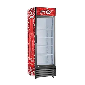 OEM Die besten eintürigen kommerziellen Glas Display Showcase Getränke kühler aufrecht Kühlschrank zum Verkauf