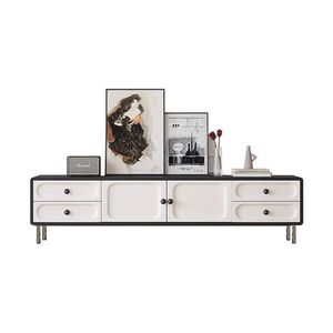 Nuevo Mueble de TV para el Hogar en Estilo Simple, Combinación de Muebles Blancos y Negros, Mueble de TV para Sala de Estar, Juego de Mesa de Centro - Product Image 3