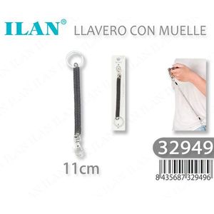 Portachiavi con Molla 11Cm Nero per Chiavi - Product Image 3