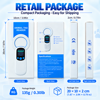 Pemindai Mikrocip Hewan Peliharaan Genggam ISO11784/85 134.2KHZ PT190 Pembaca Tag Telinga Hewan RFID FDX-B