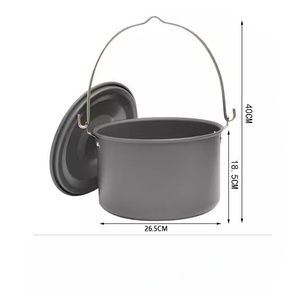 Outdoor Portable Aluminum <b>Camping</b> Pot With Lid 4-5L Brushed Finish Minimalist Design for <b>Gas</b> and Induction Cooker - Product Image 6
