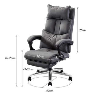 Sillón de ordenador ergonómico de PU <span class=keywords><strong>rosa</strong></span>, Base de Metal fuerte, rueda de cristal silenciosa, silla de oficina de masaje con reposapiés - Product Image 5