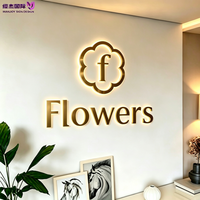 Lettres en acier inoxydable rétroéclairées par LED personnalisées de luxe, enseigne lumineuse Halo Lit, enseigne murale personnalisée avec logo de marque pour salon de beauté et de coiffure