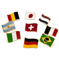 Fabricant de badges en métal émaillé dur plaqué or avec paillettes, personnalisés, drapeau croisé Australie Espagne pour