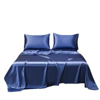 Parure de lit trois pièces personnalisable en satin uni en fibre synthétique pour le commerce transfrontalier, style européen et américain