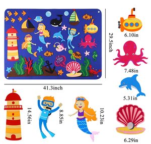 Jouets éducatifs Montessori en feutre pour animaux, tableau d'histoires pour tout-petits, histoires marines, développement de l'intelligence, design personnalisable - Product Image 4