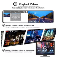 12 pouces rétroviseur voiture Dvr 4k 2160P écran tactile Dash Cam enregistreur vidéo avec GPS Vision nocturne caméra de recul