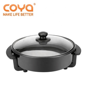 กระทะพิซซ่าไฟฟ้าแบบไม่ติดกระทะกระทะไฟฟ้าแบบไม่ติดกระทะควบคุมอุณหภูมิเครื่องครัวเตาย่างพิซซ่าทรงลึก - Product Image 4