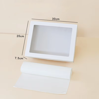 Boîte de Traiteur Grande en Carton Ondulé à Vente Directe, Fenêtre Transparente, Emballage Alimentaire Kraft pour Traiteur, Fruits et Cadeaux, Matériaux Recyclés