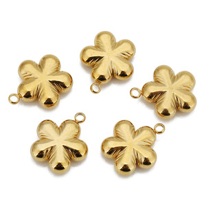 Stainless Steel Flower Pendant <b>Charm</b> Gold <b>Silver</b> Plated For DIY Jewelry Necklace <b>Bracelet</b> Accessories Spring 2025 New Style - Product Image 3