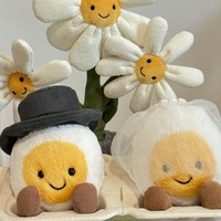Boneka Telur Rebus Pernikahan Gaya JC PLAYPOP Versi Tinggi 15cm Isi Kapas PP Ultra Lembut Dapat Dicuci Hadiah Pasangan Pengantin B2B