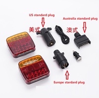 Kit de feux arrière LED sans fil magnétique pour remorque, camion de dépannage, tracteur, bateau, camionnette, avec indicateur de signal et émetteur de lumière