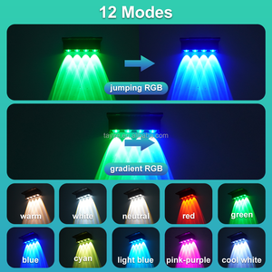 <span class=keywords><strong>Lampe</strong></span> Murale <span class=keywords><strong>Solaire</strong></span> LED RGB Sans Fil Automatique, Éclairage Décoratif d'Ambiance Extérieur IP65 Sans Perçage pour Jardin, Clôture, Escaliers - Product Image 3