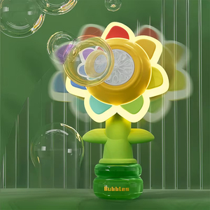 <b>Bubble</b> Machine Toy Automatic Sunflower Shaking Head Adjustment Light Dancing One Key <b>Bubble</b> Maker Toy for <b>Kids</b> - Product Image 5