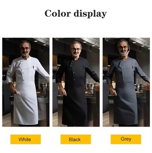 Nhà Máy Giá Tùy Chỉnh Điều Hành Nhà Bếp Đồng Phục Dài Đầu Bếp Không Bị Biến Dạng Thiết Lập Nhà Hàng Thanh Quản Lý Đầu Bếp Nấu Ăn - Product Image 6