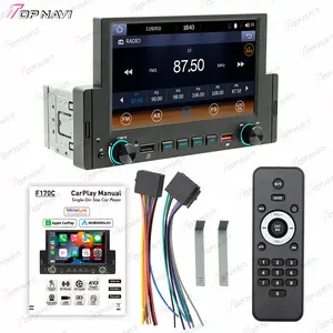 Topnavi Rádio para Carro MP5 Digital Media 6.2 Polegadas com Tela de Toque Interface USB e Sistema de Áudio Colocado no Painel de Controle Remoto