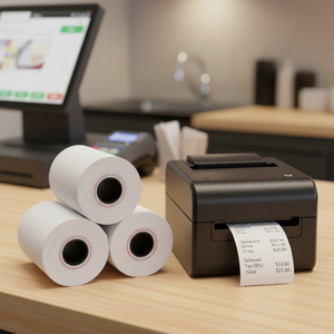 Rollo de Papel Térmico para Recibos y Fax al por Mayor, 3 1/8, Papel para Facturas POS 80x80mm, Rollo para Caja Registradora 57mm, Papel Térmico BPA/BPS - Product Image 1