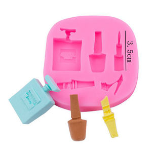 Molde de silicona para decoración de tartas y fondant con formas irregulares: lápiz labial, lápiz de cejas, perfume, esmalte de uñas, tacones altos y gráficos DIY - Product Image 6