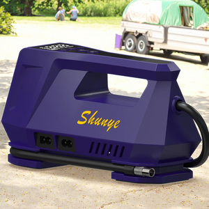 Compresseur d'air portable en plastique 150 PSI 12 V CC/220 V CA, <span class=keywords><strong>gonfleur</strong></span> de pneus avec arrêt automatique, manomètre numérique, lumière LED, 25 L/min - Product Image 1