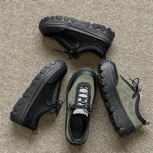 أحذية سكيت بورد رجالية سوداء ذات نعل سميك، موديل ربيعي جديد بمقدمة عريضة، أحذية رياضية عصرية متعددة الاستخدامات - Product Image 2