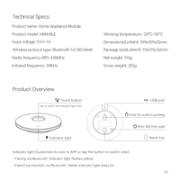   Module d'appareil électroménager SIG Mesh 5.0, télécommande IR 5V, contrôleur de climatiseur intelligent 433 MHz pour maison connectée HAM-BLE