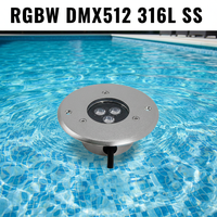 Acier inoxydable 316L 3*3W/3*4W RVB/RGBW LED flottante lumières sous-marines DMX512 contrôle blanc chaud CE Rohs étang piscine