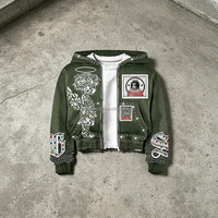 Conjunto de Sudadera con Cremallera Personalizada del Fabricante - Con Detalles de Pedrería y Estampado Artístico de Letras
