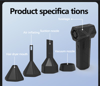 Souffleur de poussière portable sans fil Turbofan pour extérieur, moteur sans balais, ventilateur de voiture