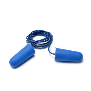 Bouchons d'oreilles en mousse bleue, réduction du bruit de 37 dB, avec cordon anti-perte, pour le sommeil et le travail - Product Image 1