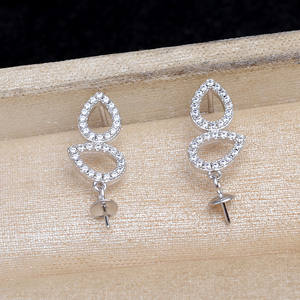 Accessoires de bijoux en argent S925, double perle, nœud dynamique, boucle d'oreille DIY, perle vide, support pour perles de 5 à 10 mm, pour trouvailles de bijoux de 5 à 10 mm - Product Image 3