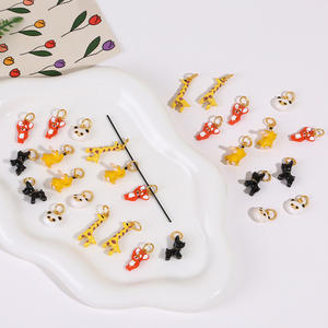 Симпатичные 3D эмалированные Подвески в виде животных для изготовления украшений «DIY» включает в себя панды собака Жираф мышь для ожерелья серьги циркон - Product Image 5