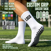 Chaussettes de football antidérapantes avec logo personnalisé, vente en gros, chaussettes de sport unisexes pour hommes, respirantes, durables