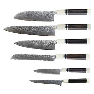 <span class=keywords><strong>Couteau</strong></span> <span class=keywords><strong>Santoku</strong></span> 8 pouces classique damas couteaux <span class=keywords><strong>de</strong></span> <span class=keywords><strong>chef</strong></span> professionnels en acier VG-10 bois d'ébène avec manche en résine - Product Image 2