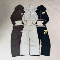 Ensemble de survêtement pour femmes de haute qualité, pantalon de survêtement ample et sweat-shirt, broderie, patch, fitness, sport, design personnalisé, ensemble de survêtements pour femmes