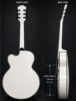 Yunzh Hollow Archtop Jazz Guitar Carved Maple Neck Solid Hollow Body Spruce Top Green Color Handmade 6-String Ebony 18inch
