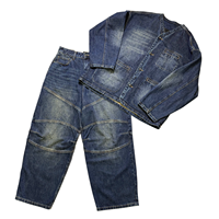 Veste en jean pour homme personnalisée, style streetwear japonais vintage, col en V, teinture dégradée, coupe large, respirante, collection automne, directement de l'usine
