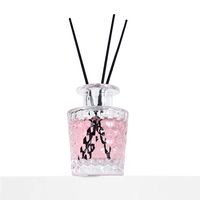 Bouteille diffuseur à roseaux en verre transparent de 100 ml pour l'aromathérapie à domicile avec emballage élégant et bouchon
