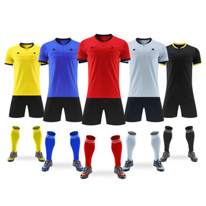 Tùy chỉnh đào tạo bóng đá Áo sơ mi bóng đá Jersey dành cho người lớn trẻ em câu lạc bộ bóng đá trọng tài Kit với dây kéo - Product Image 2