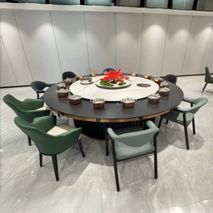 ホットポットテーブル電動ホットポットテーブル誘導調理器付きロータリーホットポットテーブル無煙ホットポットテーブル - Product Image 2